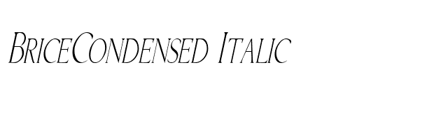 BriceCondensed Italic font preview