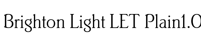 Brighton Light LET Plain1.0 font preview