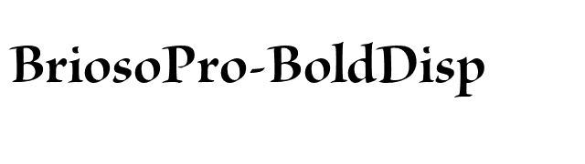 BriosoPro-BoldDisp font preview