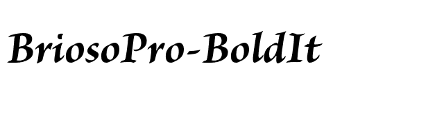 BriosoPro-BoldIt font preview