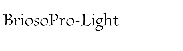 BriosoPro-Light font preview