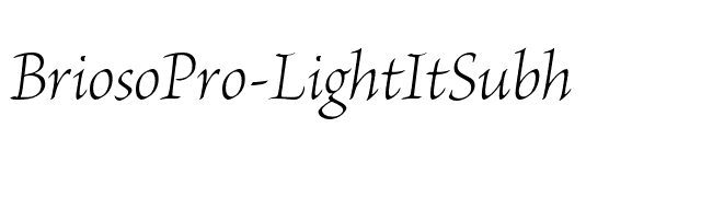 BriosoPro-LightItSubh font preview