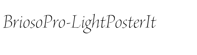 BriosoPro-LightPosterIt font preview