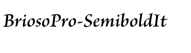 BriosoPro-SemiboldIt font preview