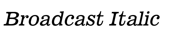 Broadcast Italic font preview