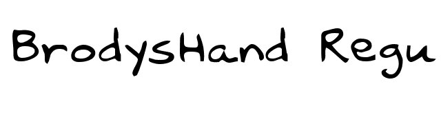 BrodysHand Regular font preview