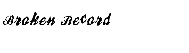 Broken Record font preview