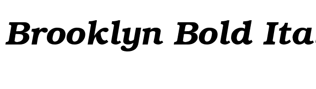 Brooklyn Bold Italic font preview