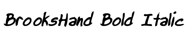 BrooksHand Bold Italic font preview