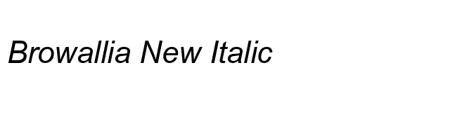 Browallia New Italic font preview