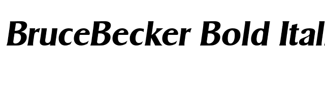 BruceBecker Bold Italic font preview