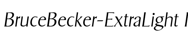 BruceBecker-ExtraLight Italic font preview