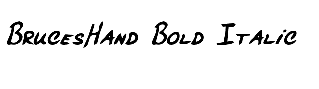 BrucesHand Bold Italic font preview