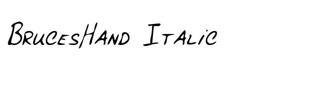 BrucesHand Italic font preview