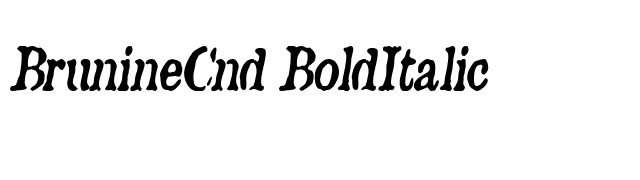 BrunineCnd BoldItalic font preview