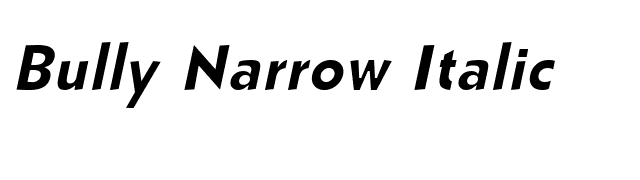 Bully Narrow Italic font preview