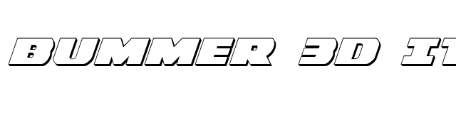 Bummer 3D Italic font preview