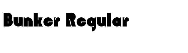 Bunker Regular font preview