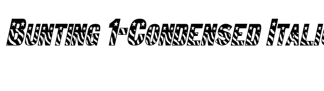 Bunting 1-Condensed Italic font preview