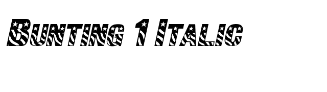 Bunting 1 Italic font preview