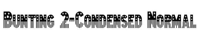 Bunting 2-Condensed Normal font preview