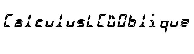 CalculusLCDOblique font preview