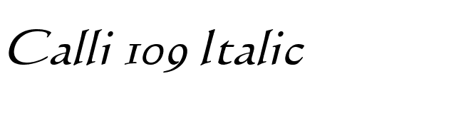 Calli 109 Italic font preview