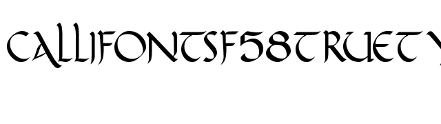 CallifontsF58TrueType Regular font preview