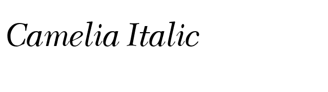 Camelia Italic font preview