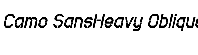 Camo SansHeavy Oblique font preview