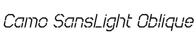 Camo SansLight Oblique font preview