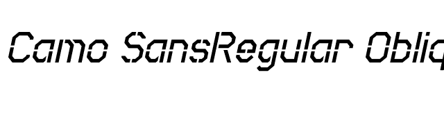 Camo SansRegular Oblique font preview