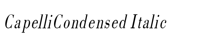 CapelliCondensed Italic font preview