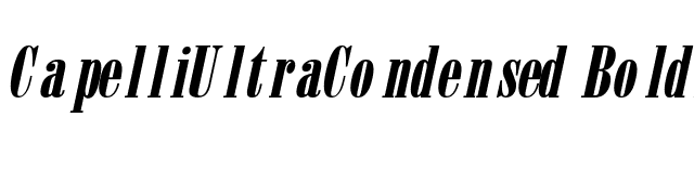 CapelliUltraCondensed BoldItalic font preview