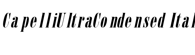 CapelliUltraCondensed Italic font preview