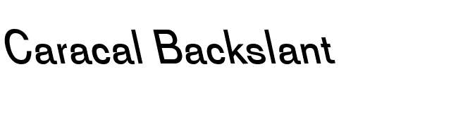 Caracal Backslant font preview