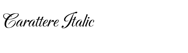 Carattere Italic font preview