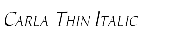 Carla Thin Italic font preview