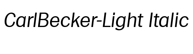 CarlBecker-Light Italic font preview