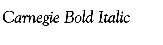 Carnegie Bold Italic font preview