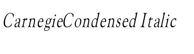 CarnegieCondensed Italic font preview