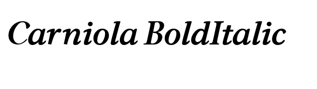 Carniola BoldItalic font preview