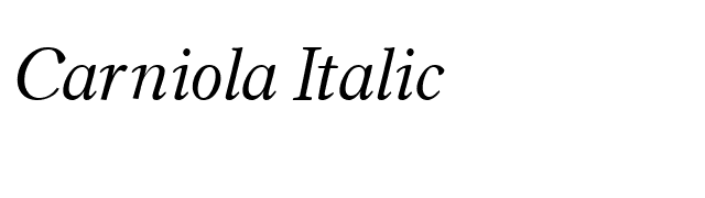 Carniola Italic font preview