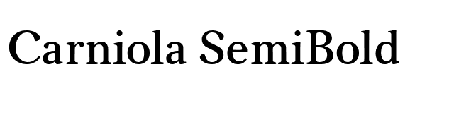 Carniola SemiBold font preview