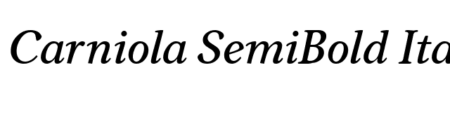 Carniola SemiBold Italic font preview