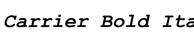 Carrier Bold Italic Bold Italic font preview