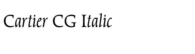 Cartier CG Italic font preview