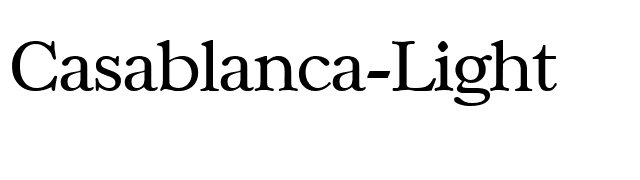 Casablanca-Light font preview