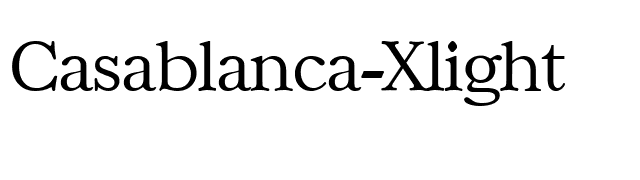 Casablanca-Xlight font preview