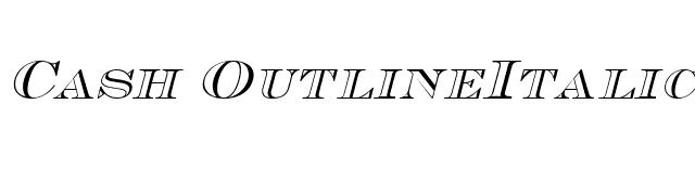 Cash OutlineItalic font preview